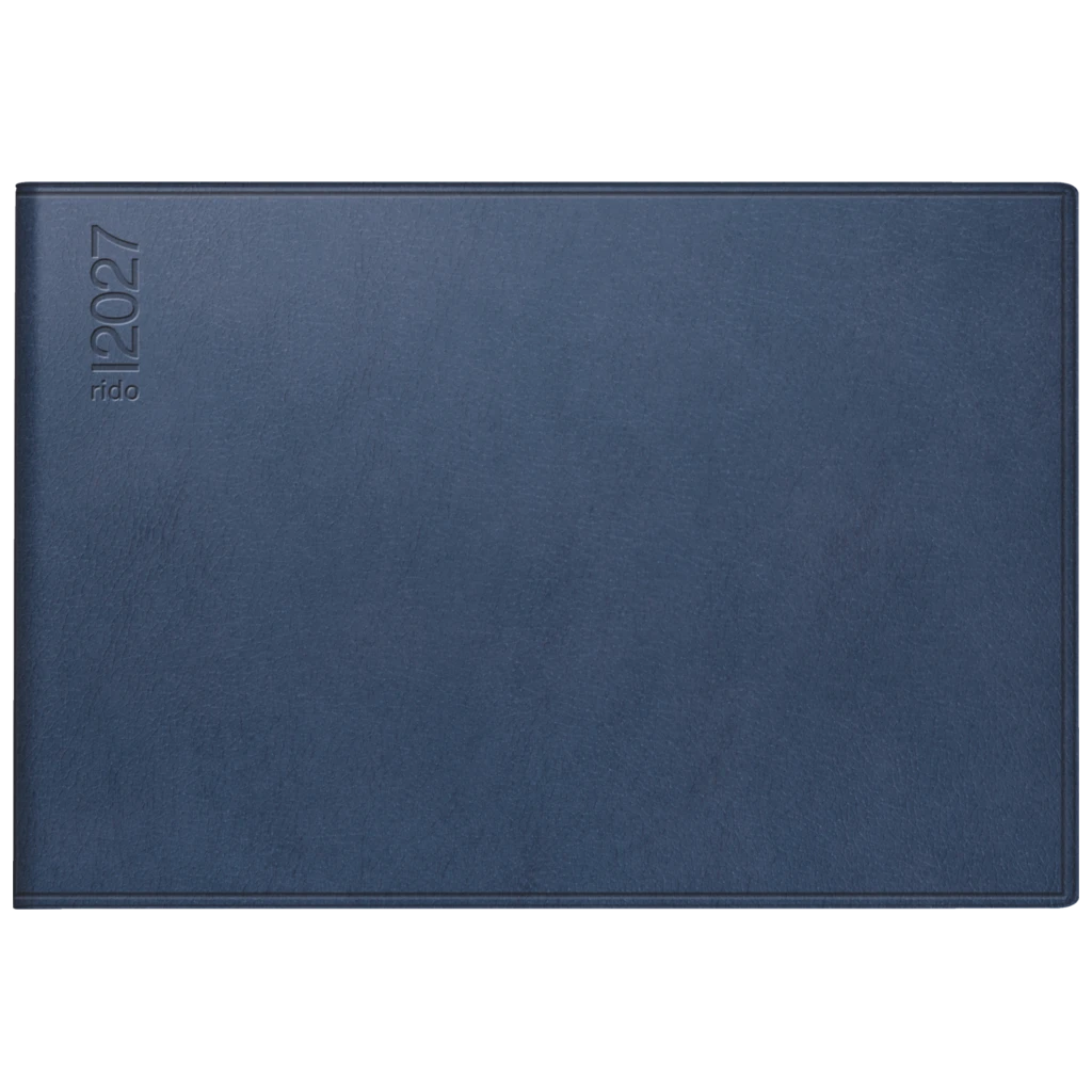 Taschenkalender Mod. Septimus 2027 | A6 quer, Kunststoff, dunkelblau