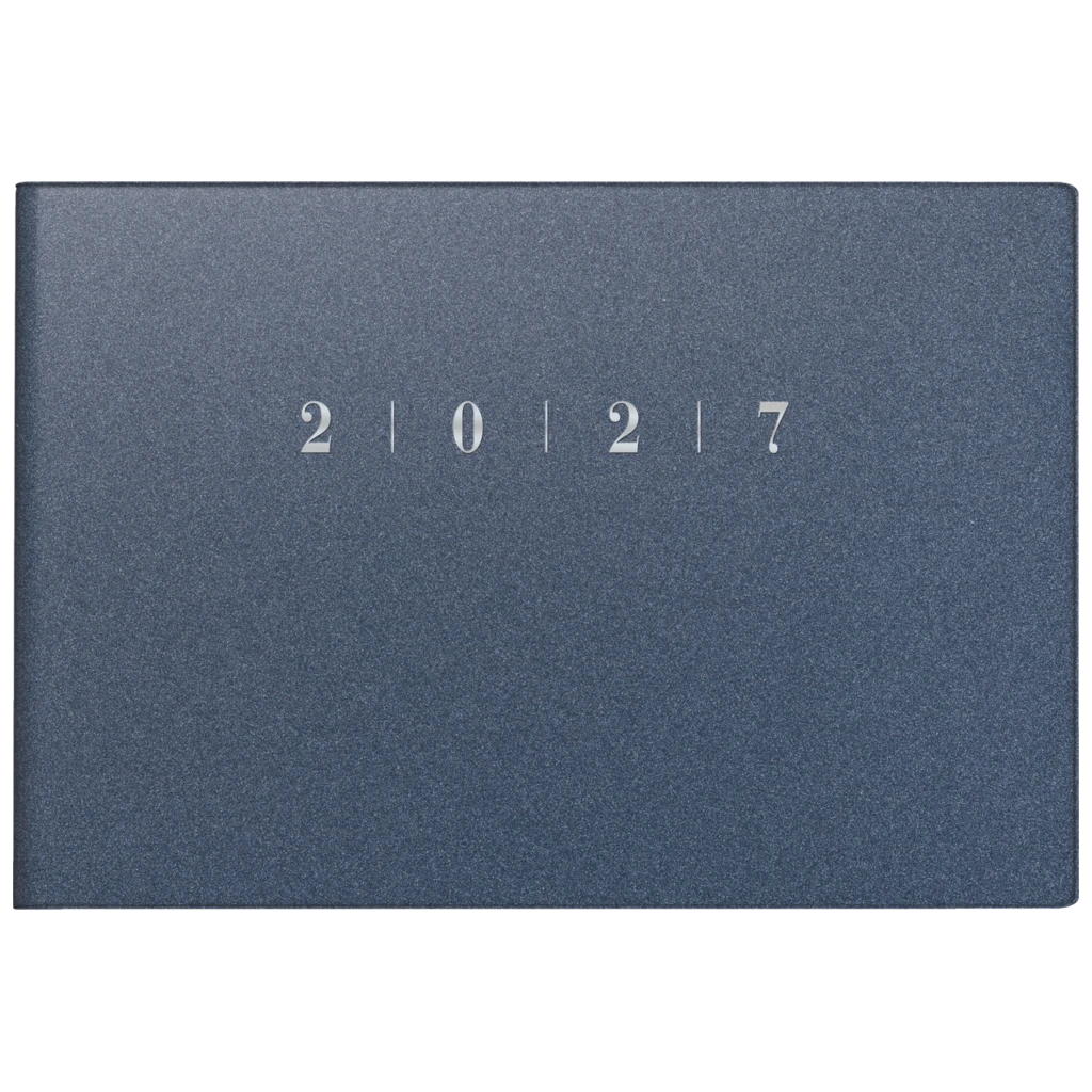 Taschenkalender Mod. Septimus 2027 | A6 quer, Kunststoff, blau