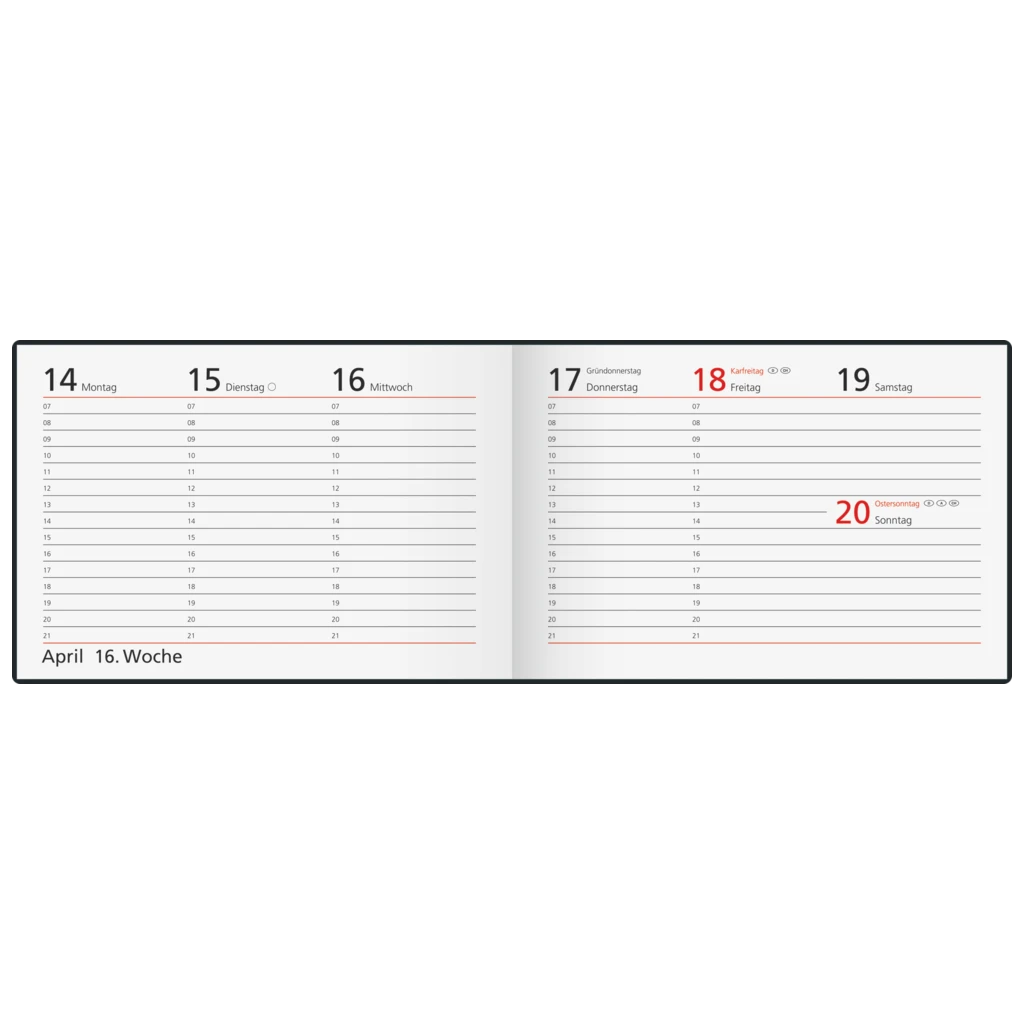Taschenkalender Mod. Septimus 2027 | A6 quer, Kunststoff, grau
