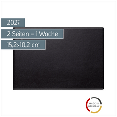 Taschenkalender Mod. Septimus 2027 | A6 quer, Kunstleder, schwarz