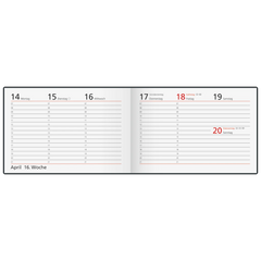 Taschenkalender Mod. Septimus 2027 | A6 quer, Kunstleder, schwarz