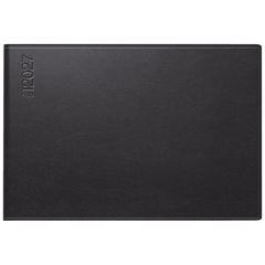 Taschenkalender Mod. Septimus 2027 | A6 quer, Kunstleder, schwarz