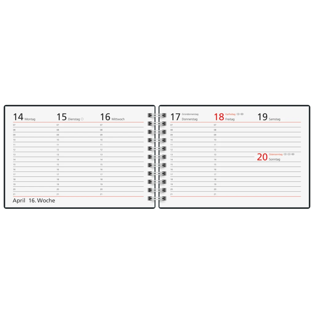 Taschenkalender Mod. Septimus 2027 | A6 quer, Kunstleder, grau