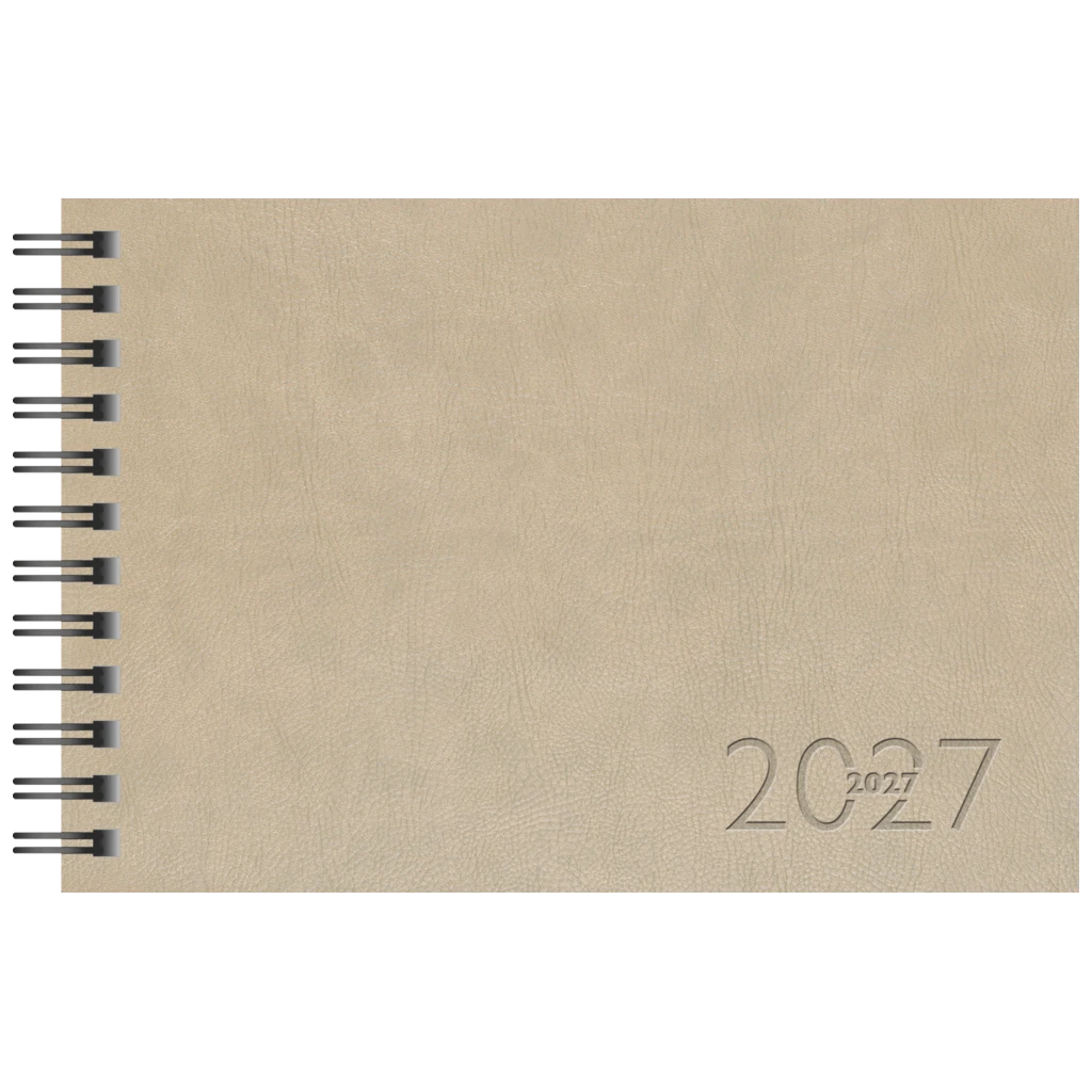 Taschenkalender Mod. Septimus 2027 | A6 quer, Kunstleder, grau