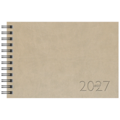 Taschenkalender Mod. Septimus 2027 | A6 quer, Kunstleder, grau