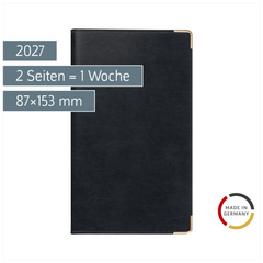 Taschenkalender Mod. Taschenplaner int. 2027 | A6, Kunstleder, schwarz
