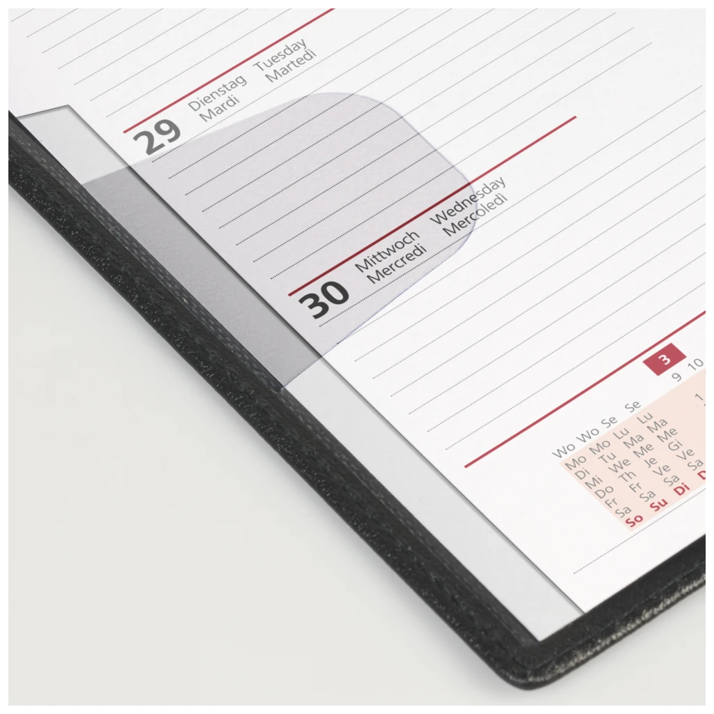 Taschenkalender Mod. Taschenplaner int. 2027 | A6, Kunstleder, rot