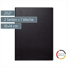 Taschenkalender Mod. perfect/Technik I 2027 | A6, Kunstleder, schwarz