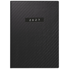 Taschenkalender Mod. perfect/Technik I 2027 „Carbon“ | A6, Kunstleder