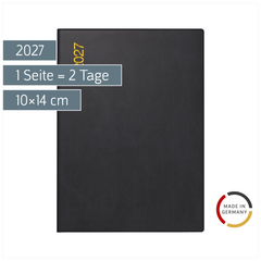 Taschenkalender Mod. Technik II 2027 | A6, Kunststoff, schwarz