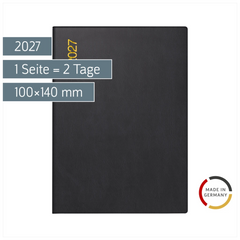 Taschenkalender Mod. Technik II 2027 | A6, Kunststoff, schwarz