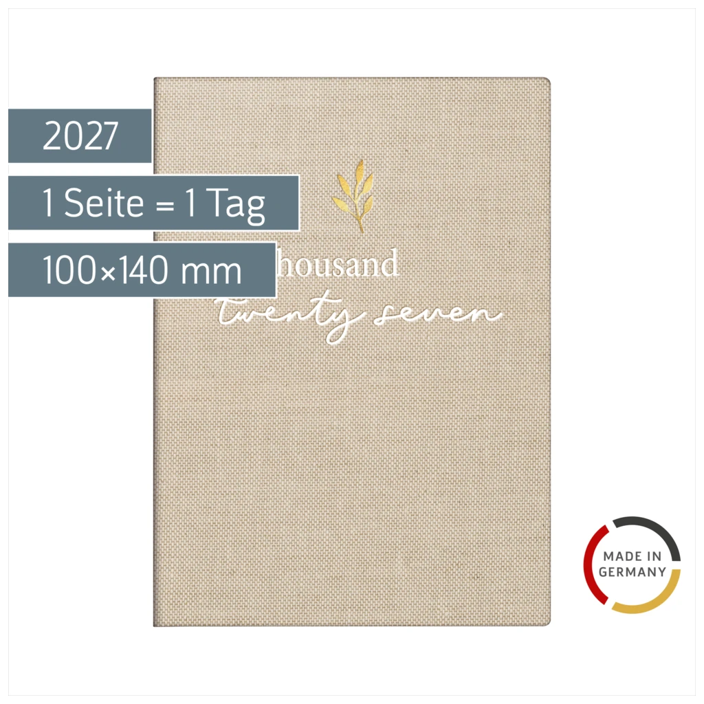 Taschenkalender Mod. Technik III 2027 „Icecoffee“ | A6, Textil