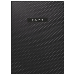Taschenkalender Mod. Technik II 2027 „Carbon“ | A6, Kunstleder