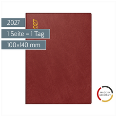 Taschenkalender Mod. Technik III 2027 | A6, Kunststoff, bordeaux