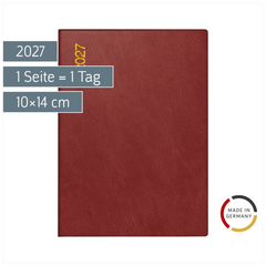 Taschenkalender Mod. Technik III 2027 | A6, Kunststoff, bordeaux