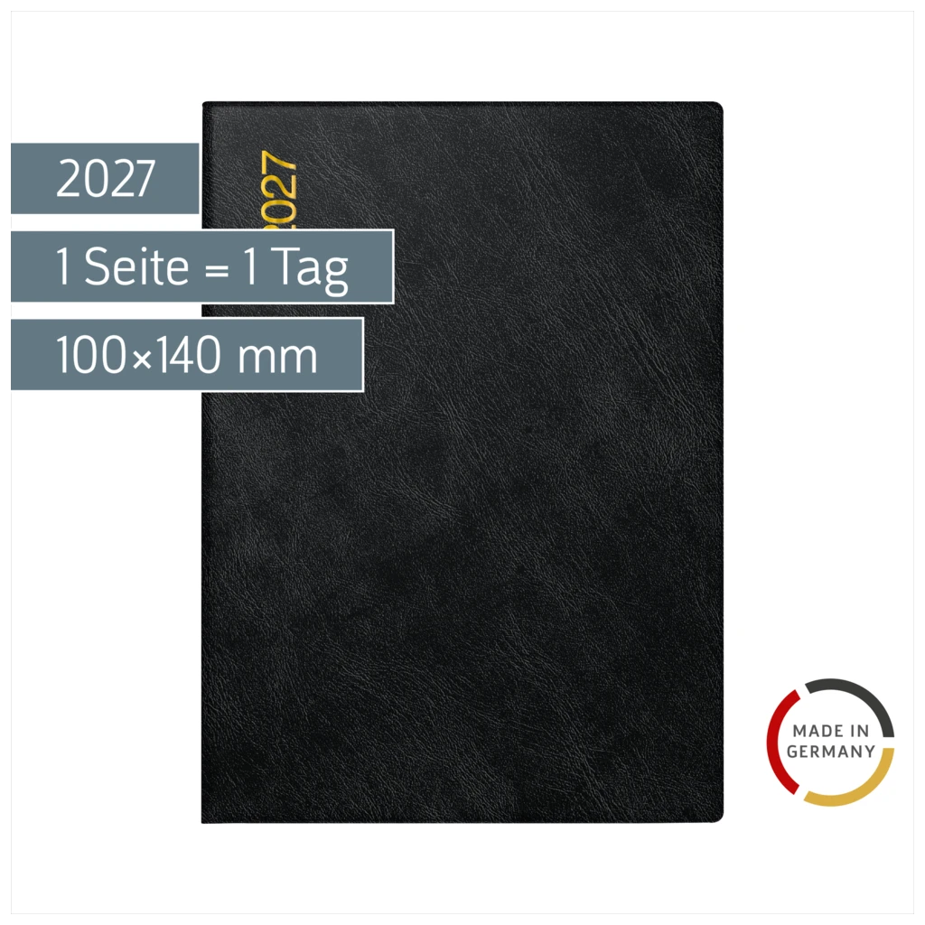 Taschenkalender Mod. Technik III 2027 | A6, Kunststoff, schwarz
