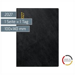 Taschenkalender Mod. Technik III 2027 | A6, Kunststoff, schwarz