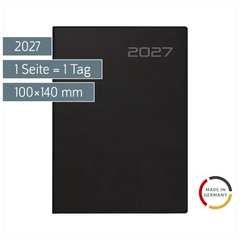 Taschenkalender Mod. Technik III 2027 | A6, Kunststoff, schwarz