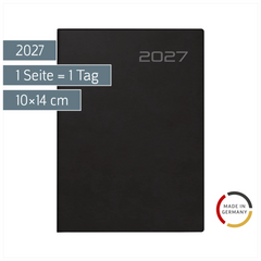 Taschenkalender Mod. Technik III 2027 | A6, Kunststoff, schwarz