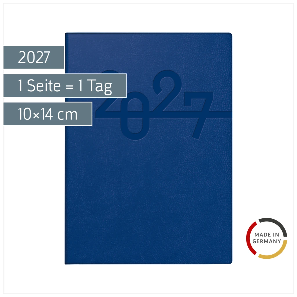 Taschenkalender Mod. Technik III 2027 | A6, Kunstleder, blau