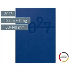 Taschenkalender Mod. Technik III 2027 | A6, Kunstleder, blau