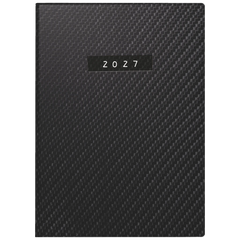 Taschenkalender Mod. Technik III 2027 „Carbon“ | A6, Kunstleder