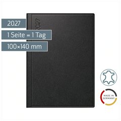 Taschenkalender Mod. Technik III 2027 | A6, Leder, schwarz