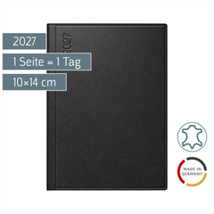 Taschenkalender Mod. Technik III 2027 | A6, Leder, schwarz