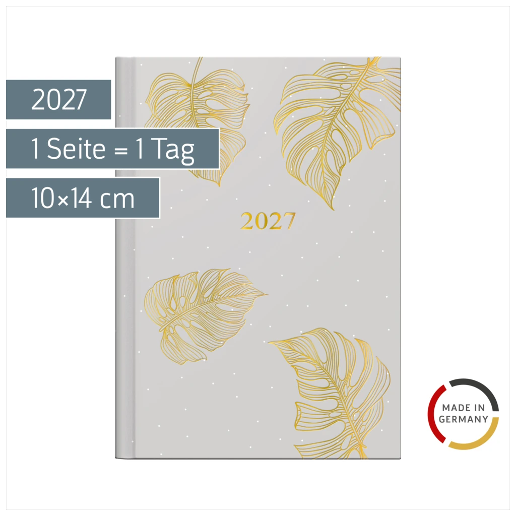 Taschenkalender Design Line Mod. Technik III 2027 „Monstera“ | A6, Papier