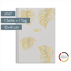 Taschenkalender Design Line Mod. Technik III 2027 „Monstera“ | A6, Papier