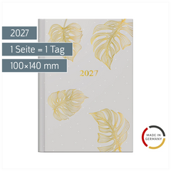 Taschenkalender Design Line Mod. Technik III 2027 „Monstera“ | A6, Papier