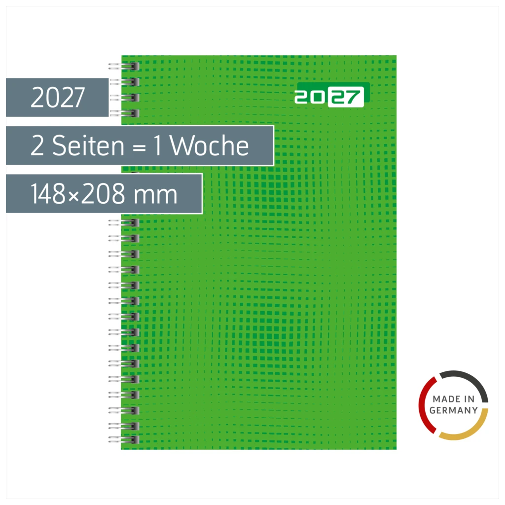 Buchkalender Colour Line Mod. futura 2 2027 | A5, Papier, grün