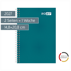 Buchkalender Colour Line Mod. futura 2 2027 | A5, Papier, petrol