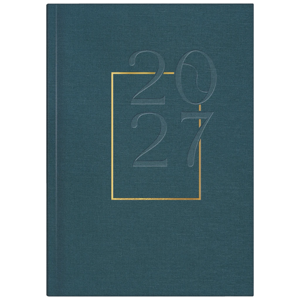 Buchkalender Design Line Mod. futura 2 2027 „Denim“ | A5, Textil