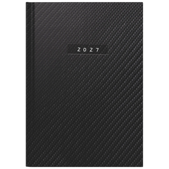 Buchkalender Mod. futura 2 2027 „Carbon“ | A5, Kunstleder