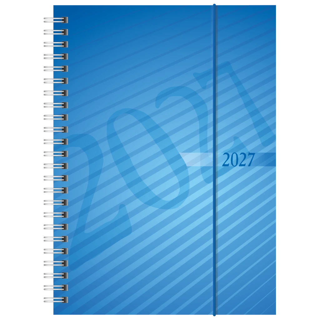 Buchkalender Mod. futura 2 2027 | A5, Kunststoff, blau