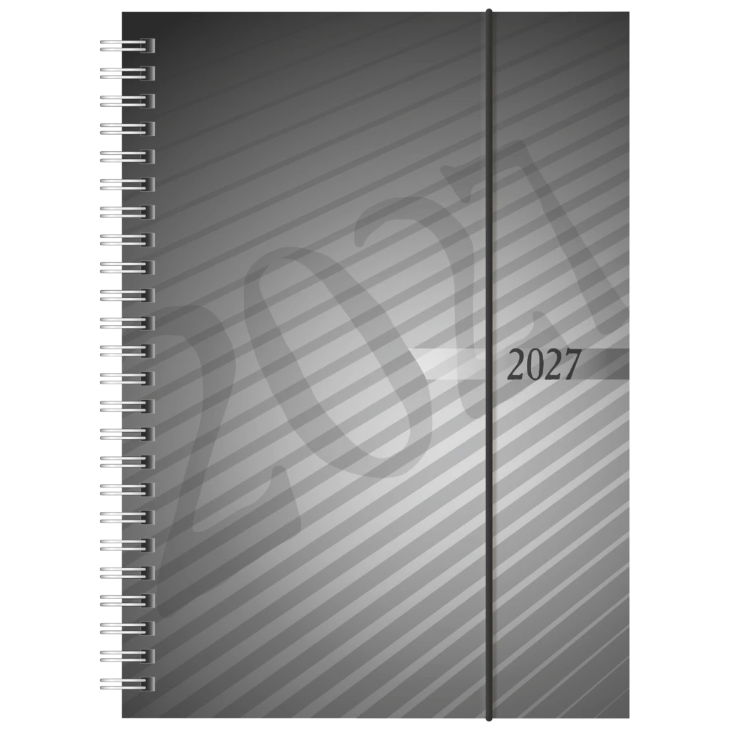 Buchkalender Mod. futura 2 2027 | A5, Kunststoff, anthrazit