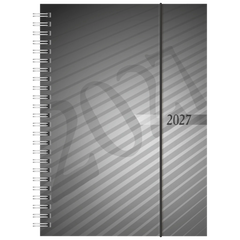 Buchkalender Mod. futura 2 2027 | A5, Kunststoff, anthrazit