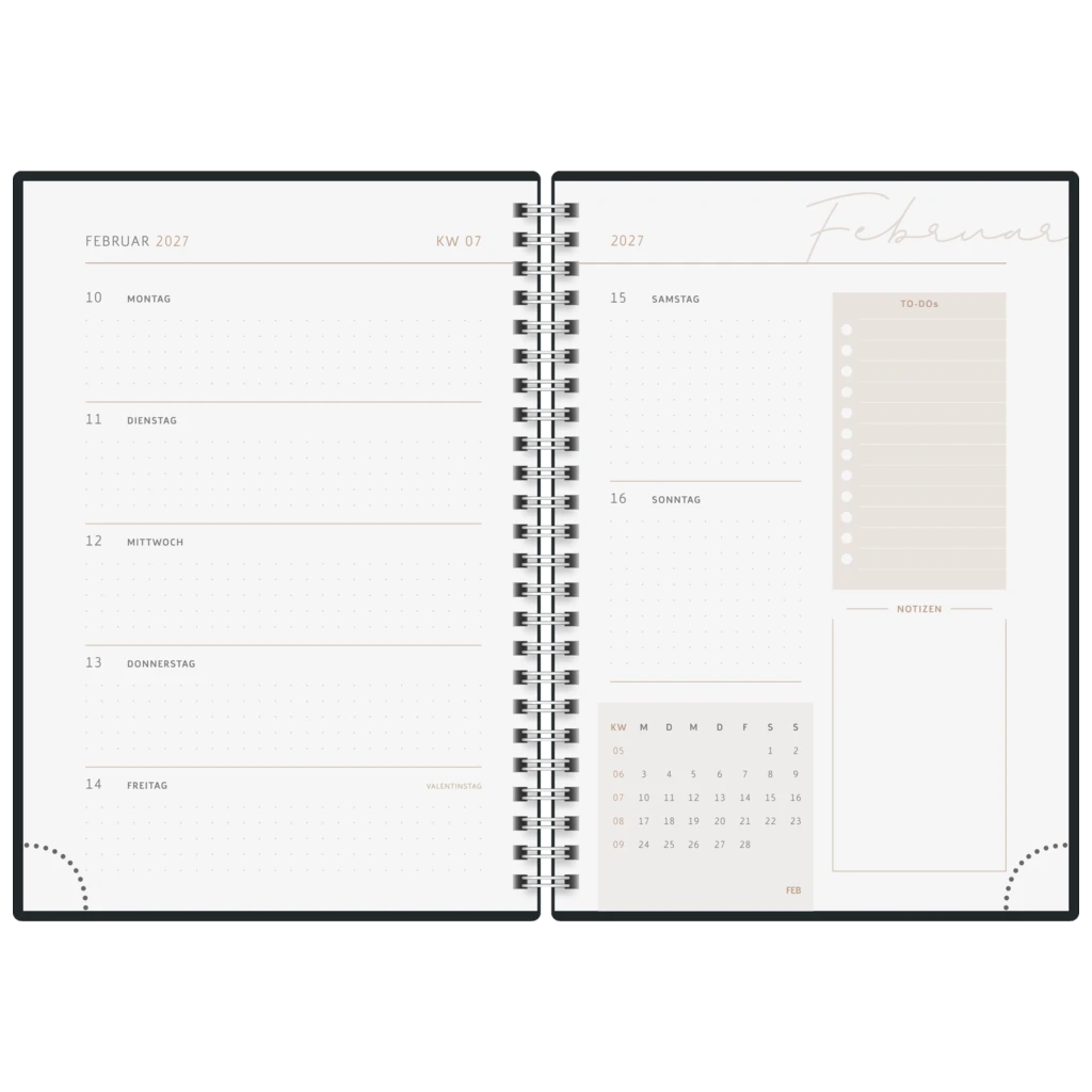 Buchkalender Premium Young Line 2027 „Marble“ | A5, Papier