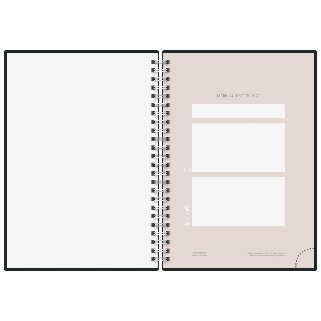 Buchkalender Premium Young Line 2027 „Marble“ | A5, Papier
