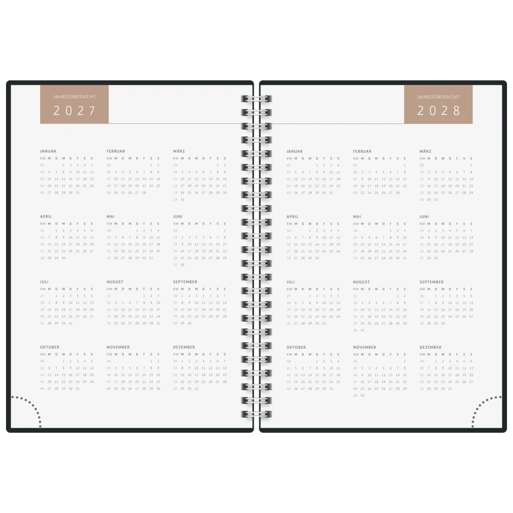 Buchkalender Premium Young Line 2027 „Marble“ | A5, Papier