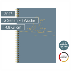 Buchkalender Premium Young Line 2027 „Yoga“ | A5, Papier