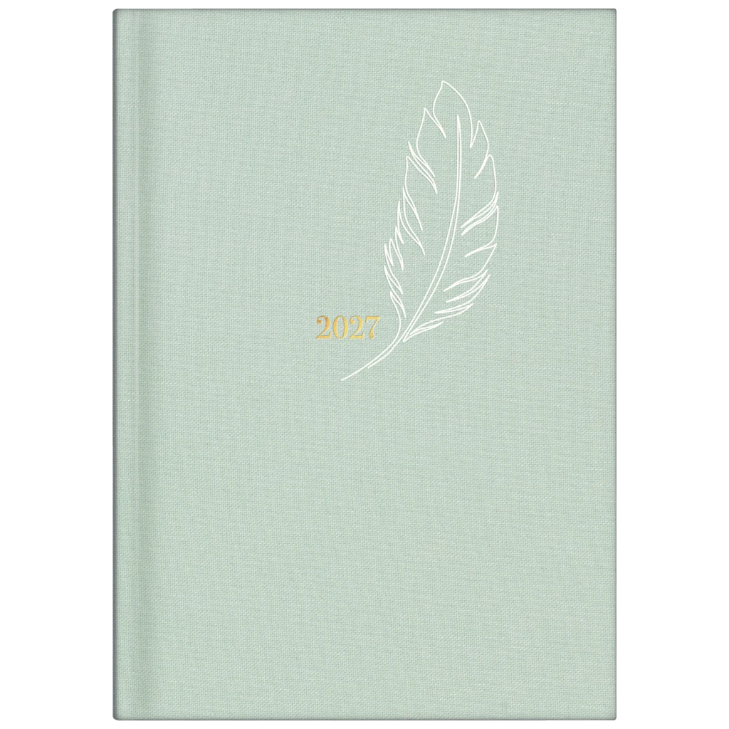 Buchkalender Premium Young Line 2027 „Feather“ | A5, Textil