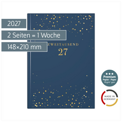 Buchkalender Premium Young Line 2027 „Starry Night“ | A5, Kunstleder