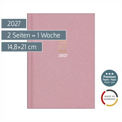 Buchkalender Premium Young Line 2027 „Love“ | A5, Textil