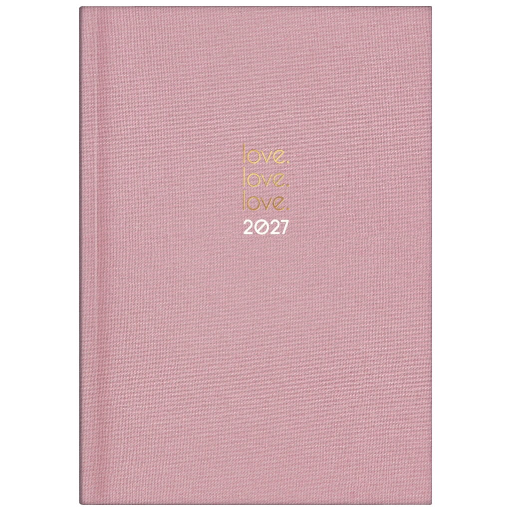 Buchkalender Premium Young Line 2027 „Love“ | A5, Textil