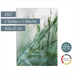 Buchkalender Premium Young Line 2027 „Greeny“ | A5, Papier