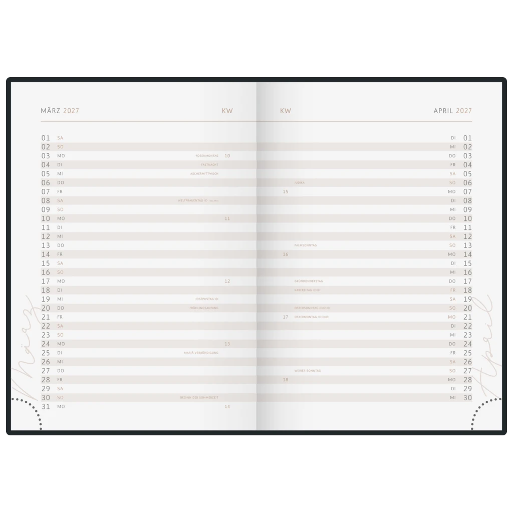 Buchkalender Premium Young Line 2027 „Greeny“ | A5, Papier