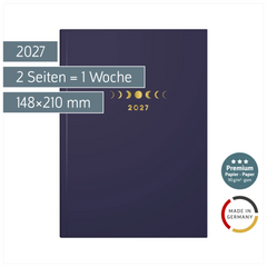 Buchkalender Premium Young Line 2027 „Moon“ | A5, Papier