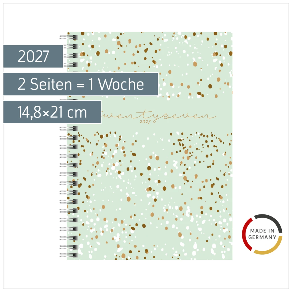 Buchkalender Mod. Timing 1 2027 „Confetti“ | A5, Kunststoff